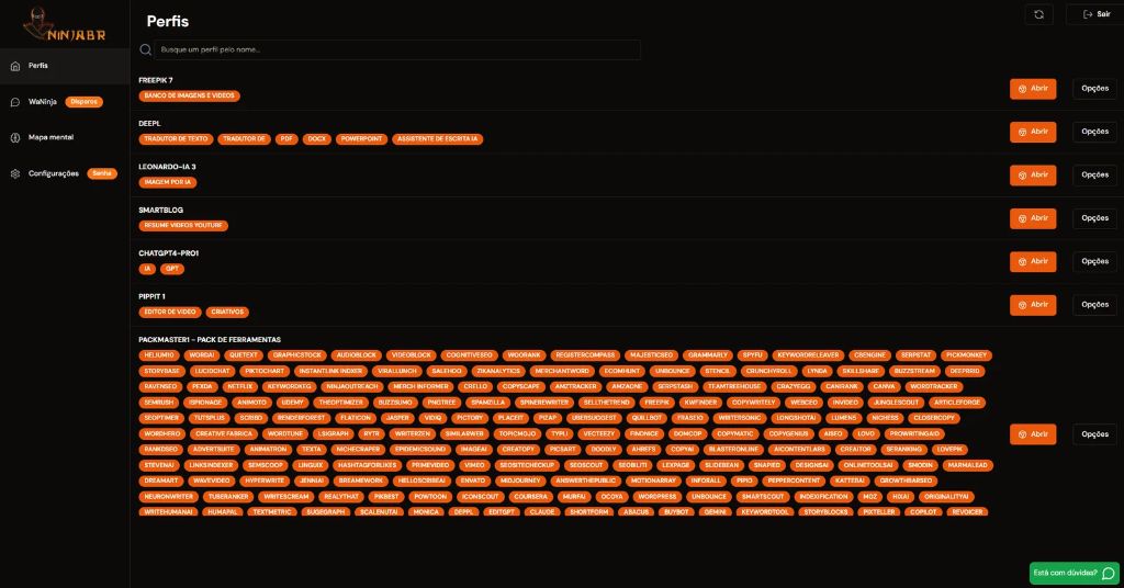 Perfil de Ferramentas 6