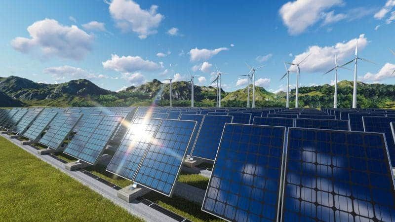 Solar and wind power plant