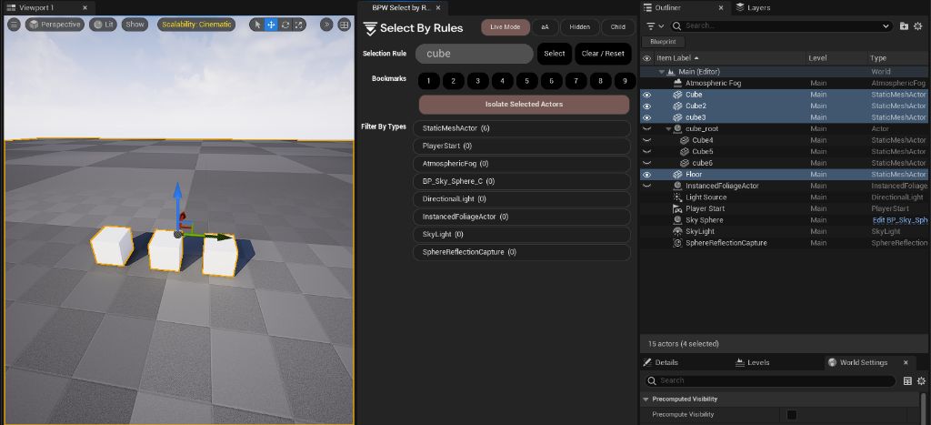 Vue 3D avec Select By Rules