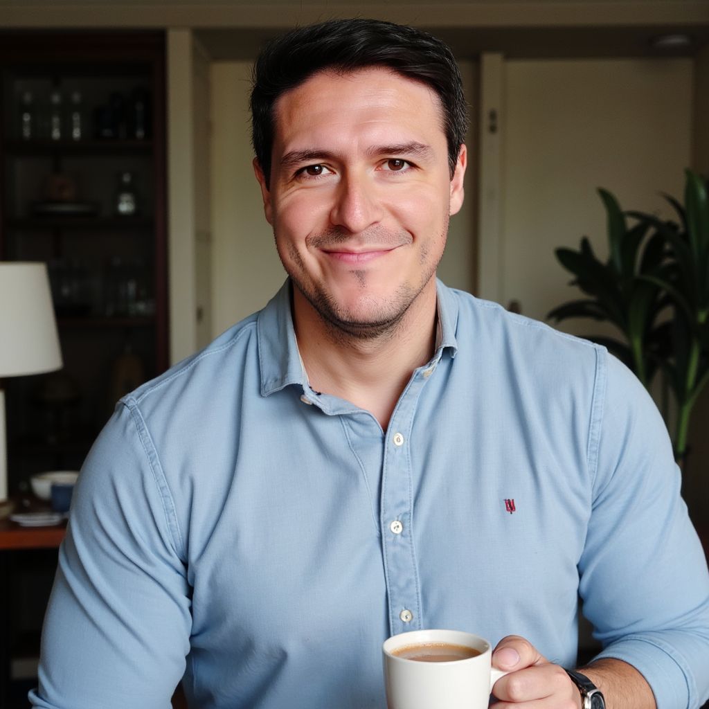 Foto original - Hombre con café