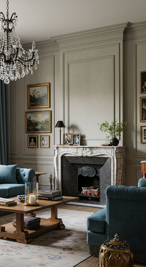Burgundy sofa in a room with arched windows
