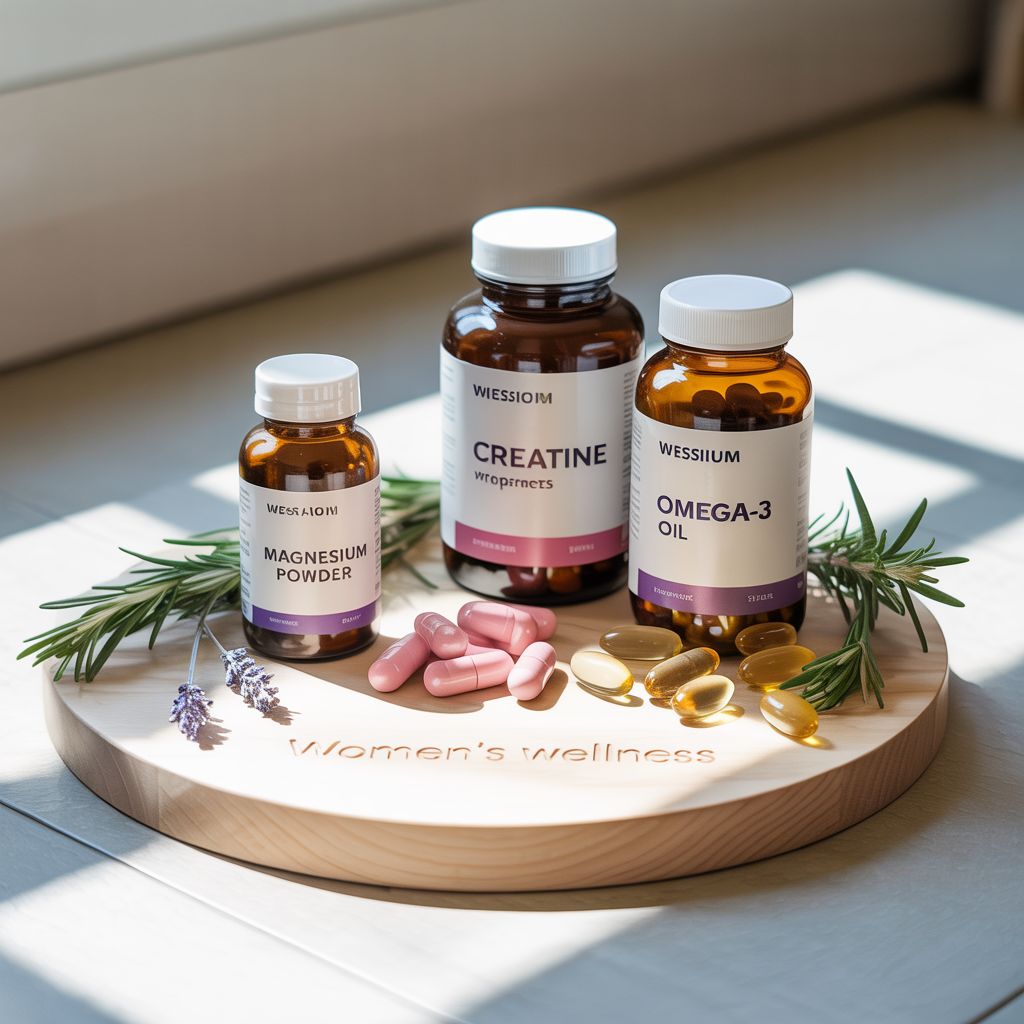 Arrangement of supplements for women's hormonal health