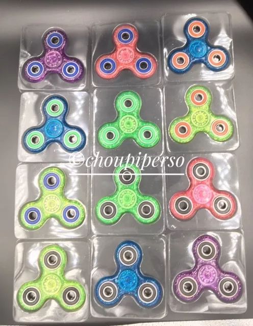 Collection de spinners transparents à paillettes