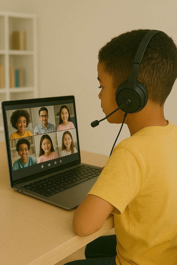 Online tutoring session with virtual classroom