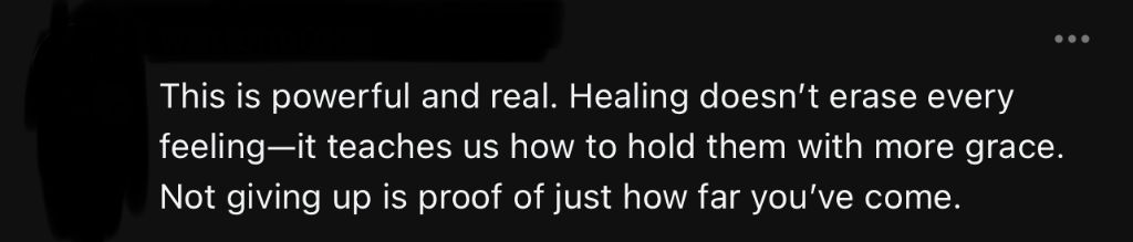 I needed to read this. Thank you