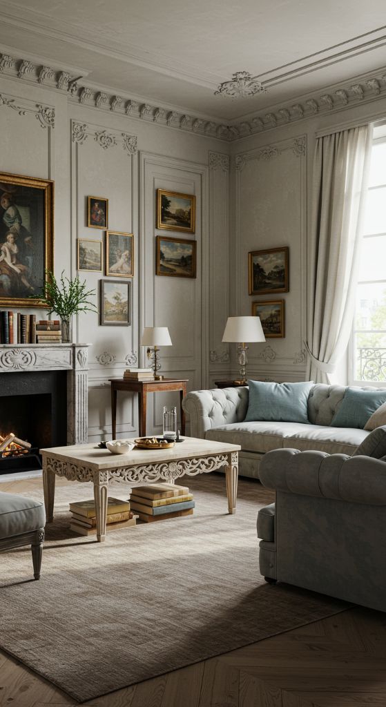 Green velvet sofa against floral wallpaper