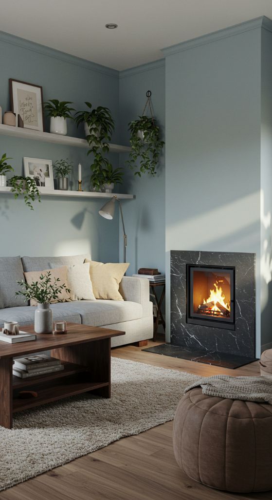 Scandinavian Fireplace Haven