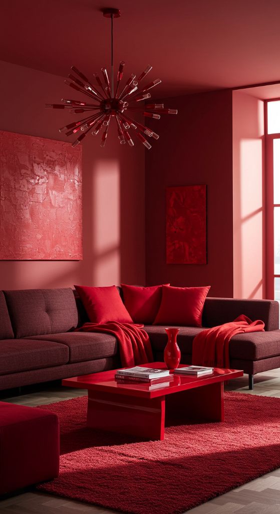 Modern Minimalist Red Room