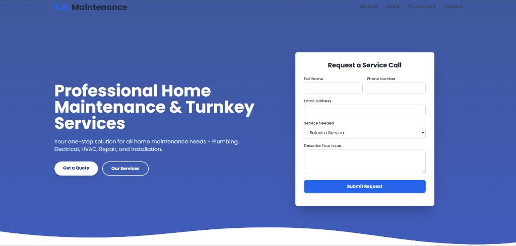K.B. Maintenance Website