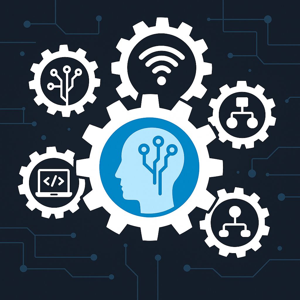 Illustration of a futuristic AI-driven website interface