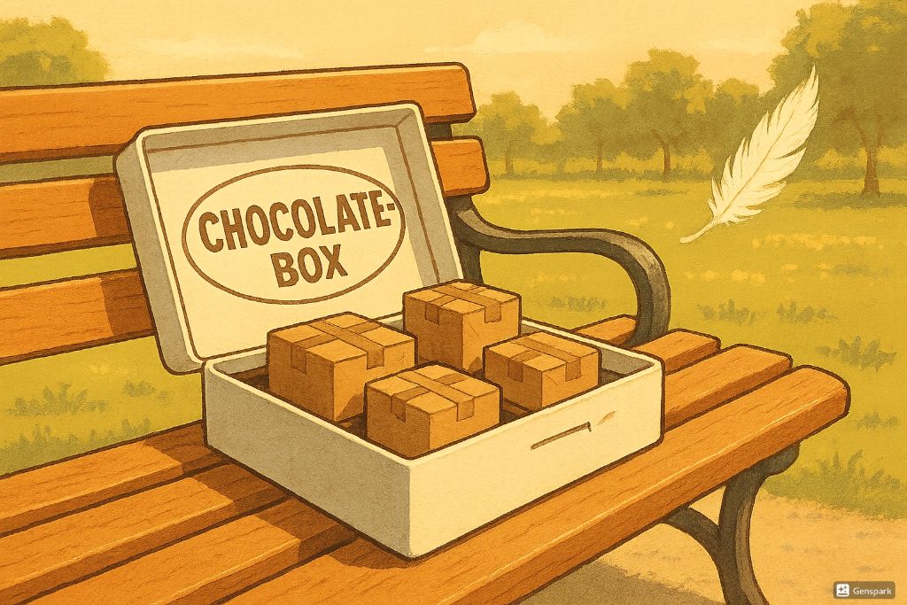 Boîte de chocolats sur un banc