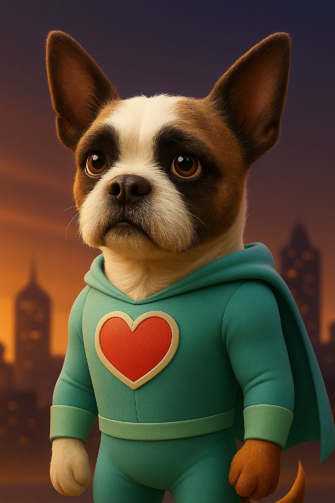 Bulldog francés superhéroe