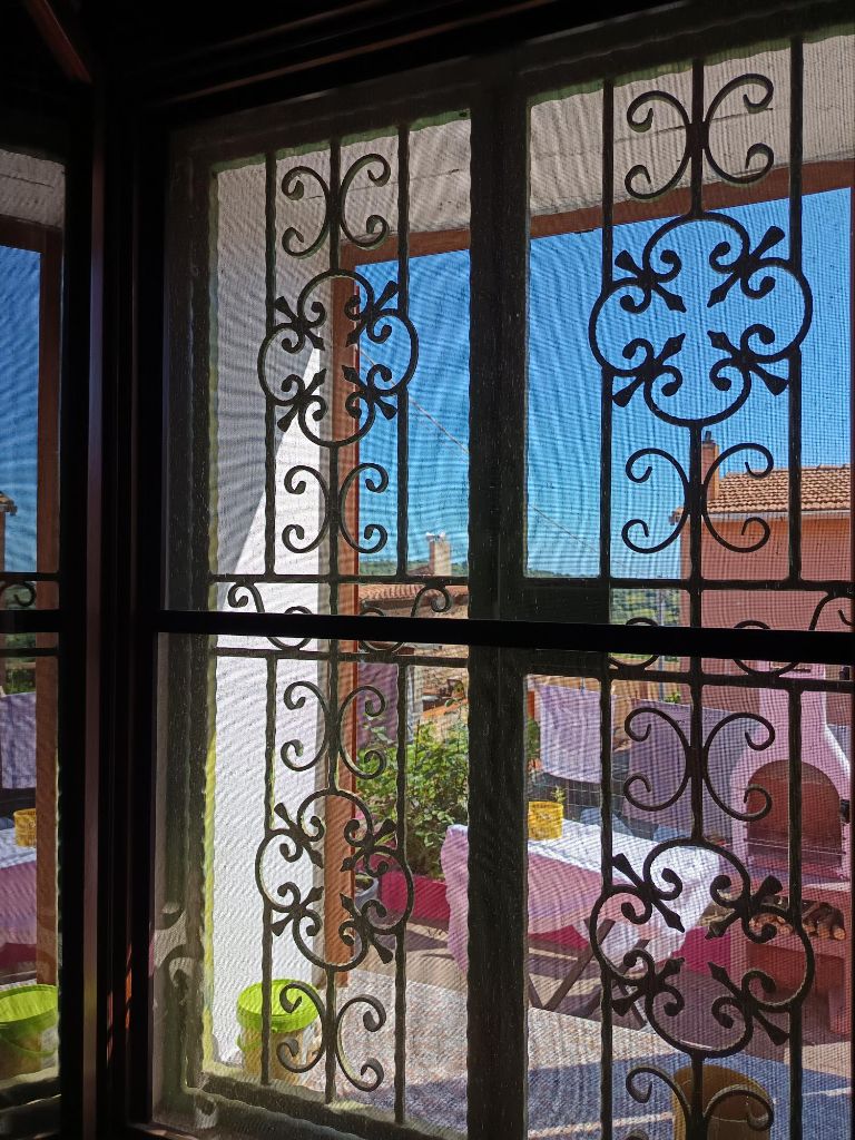 Fenster mit Schmiedeeisen