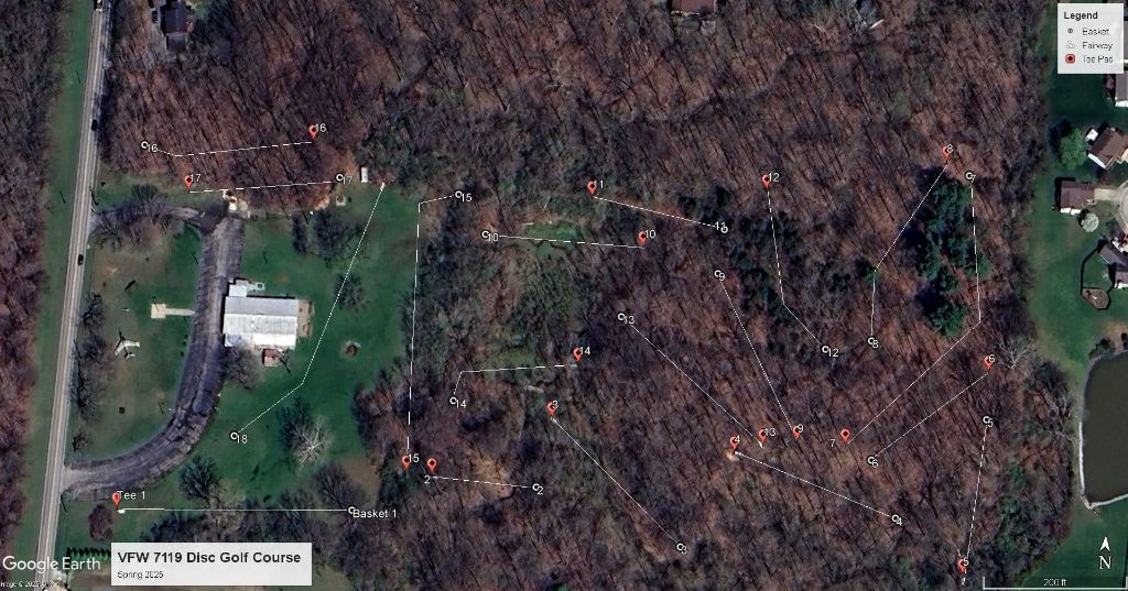 VFW 7119 Disc Golf Course Map