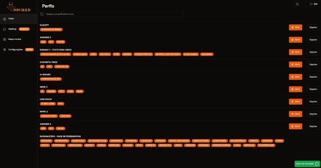 Perfil de Ferramentas 7