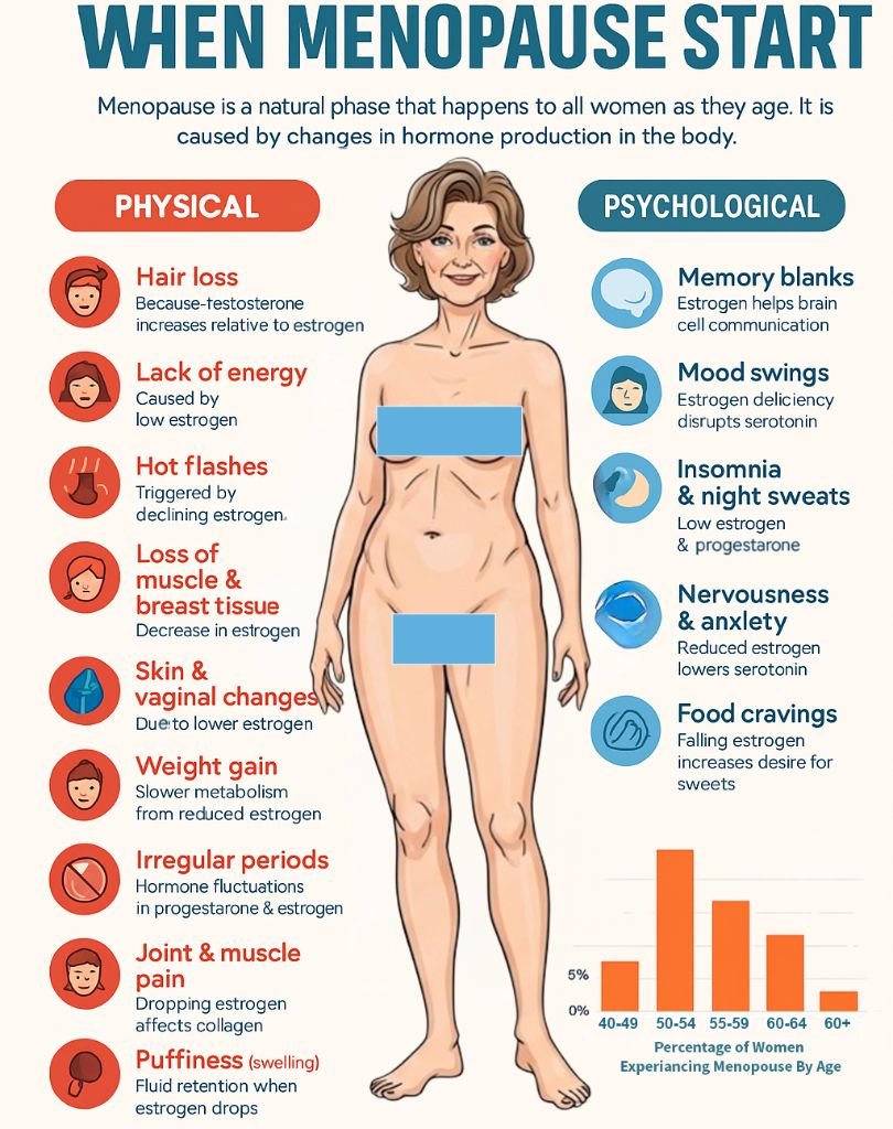 When Menopause Starts - Physical and Psychological Symptoms