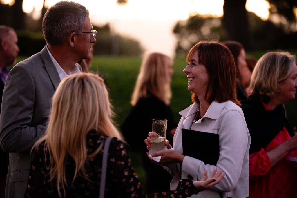 Attendees networking