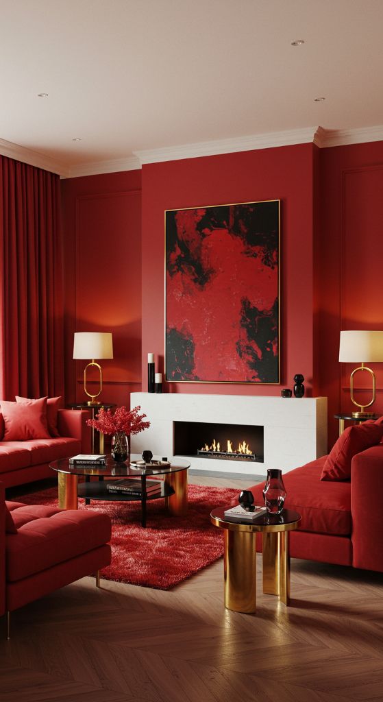 Contemporary Luxury Red Room