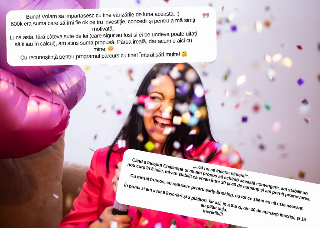 Imagine motivațională cu testimonial