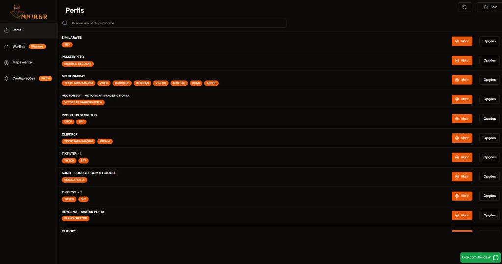 Perfil de Ferramentas 8